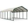 Abri voiture métal 7x4x3m toit polycarbonate vert/blanc - 2026