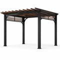 Pergola en aluminium et bois noir/marron 300x300x250 cm - 2026