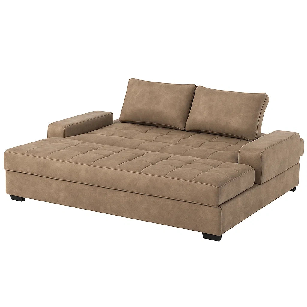 Canapé lit convertible en Microfibre Brune 200x150x45 cm - 2026