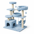 Arbre à chat en tissu polyester bleu et sisal - 2026