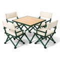 Ensemble table et chaises pliant 5 pièces en aluminium et bois - 2026
