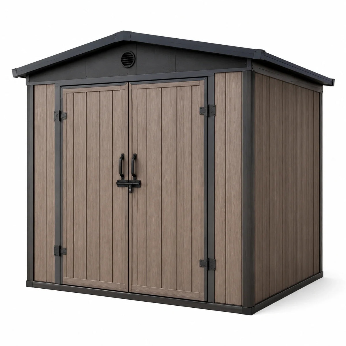 Abri de jardin en bois composite et métal 185x152x226 cm marron - 2026
