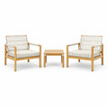 Ensemble de détente en teck avec corde en polyester 2 fauteuils et 1 table - 2026