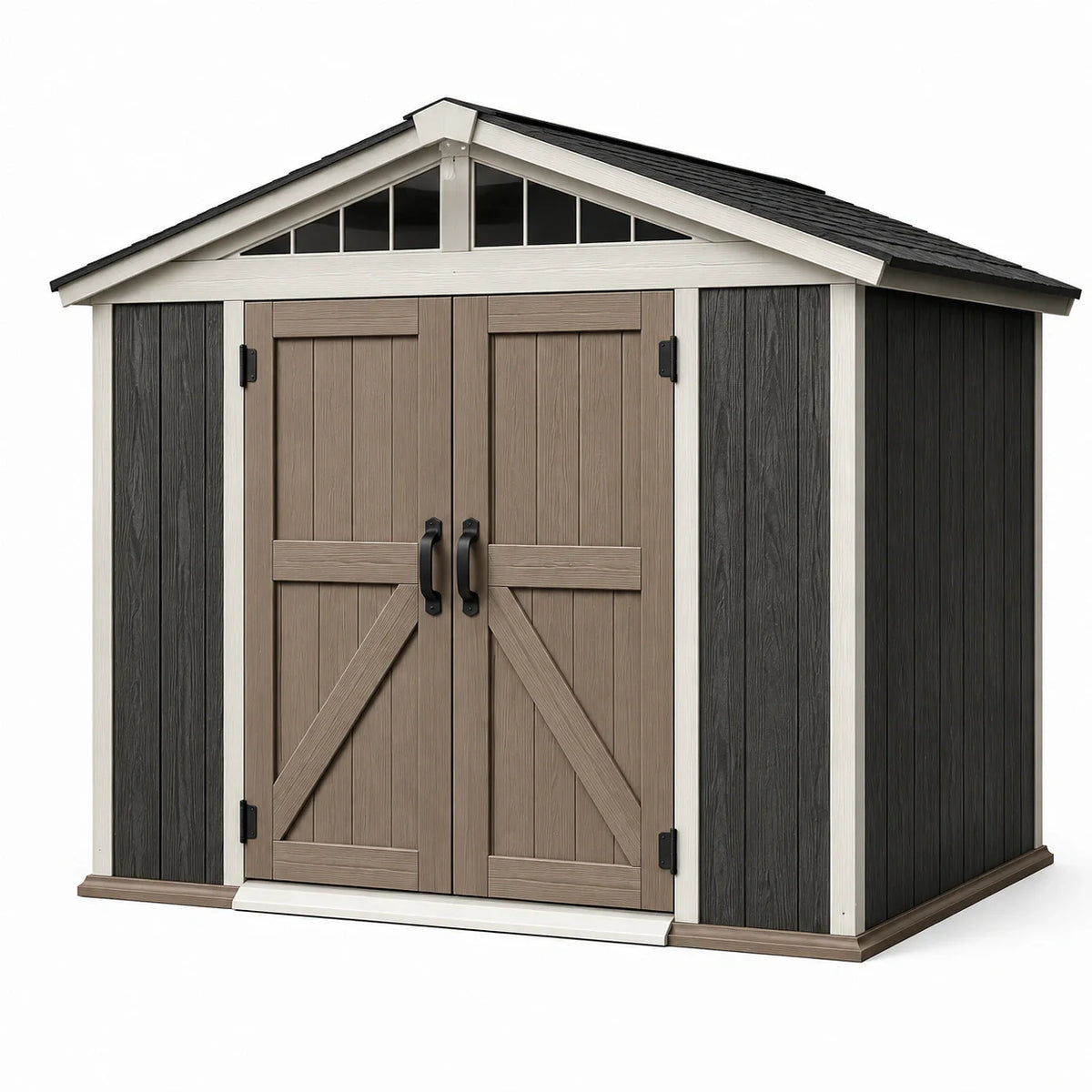 Abri de jardin en résine avec portes doubles 200x150x180 cm - 2026