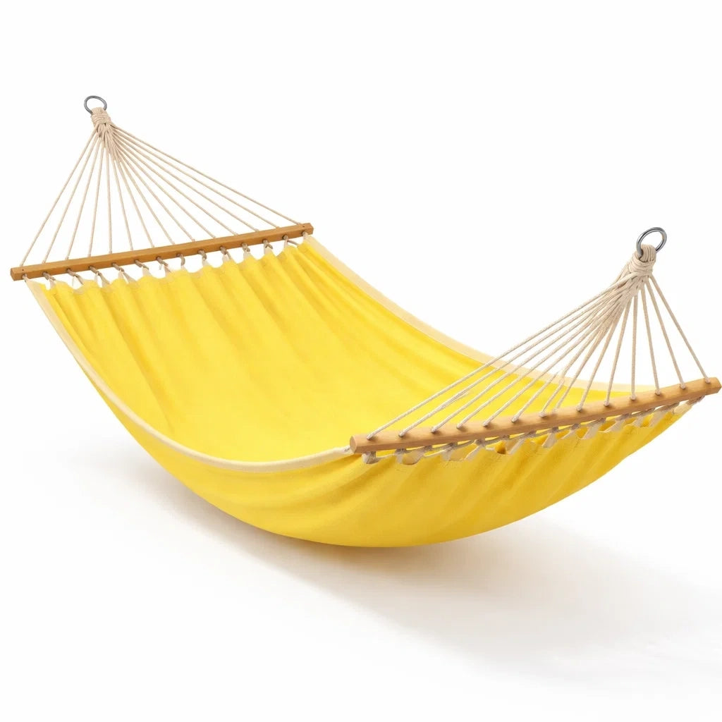 Hamac en coton jaune avec barres en bois 300x150 cm - 2026