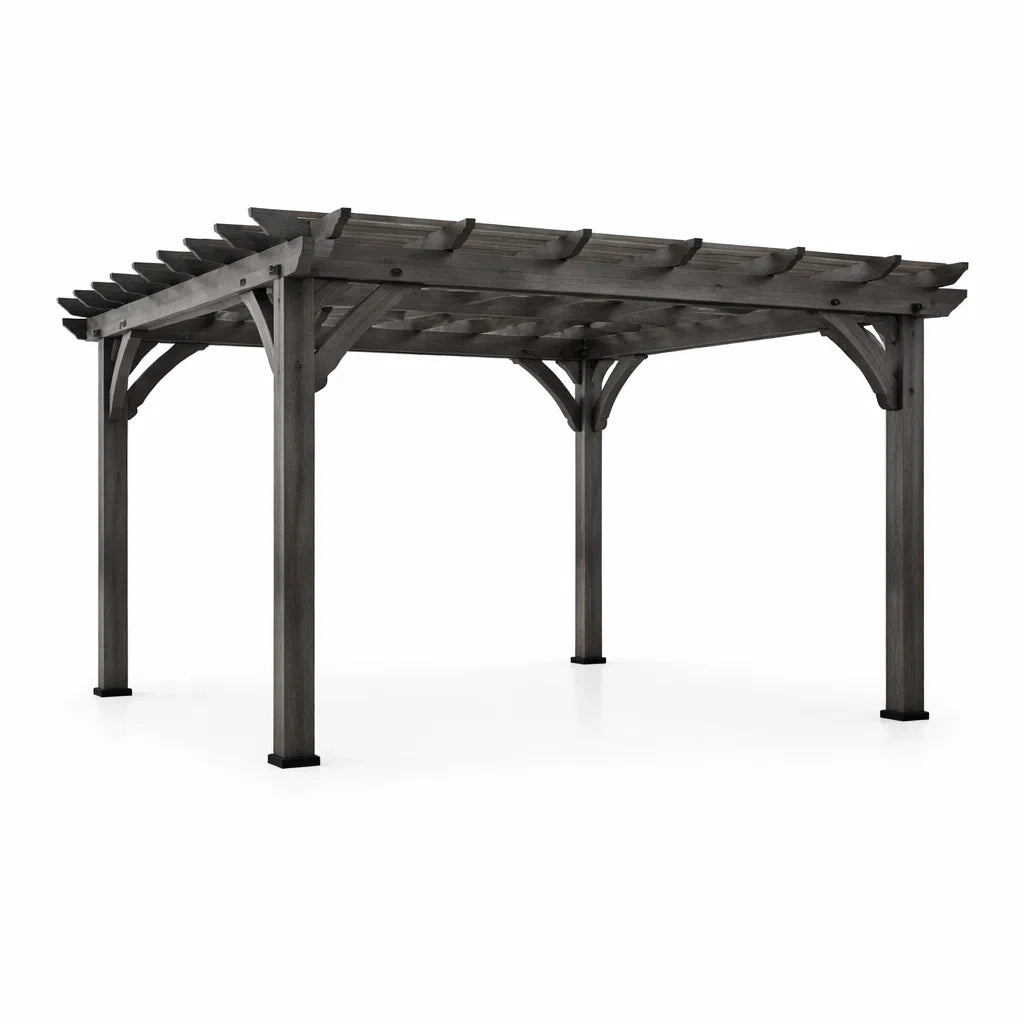 Pergola en bois traité gris - 2026