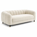 Canapé trois places en tissu bouclé beige - 2026