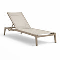 Chaise longue d’extérieur en aluminium et textilène beige - 2026