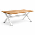 Table rectangulaire en chêne avec structure en acier blanc - 2026