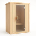 Sauna en bois avec porte en verre dépoli - 2026