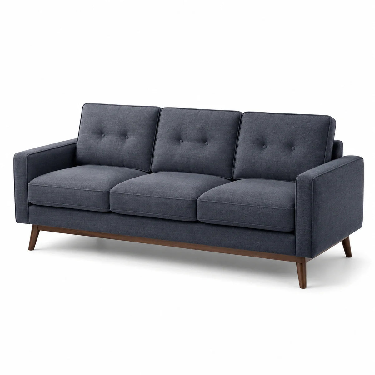 Canapé 3 places en bois et tissu gris anthracite - 2026