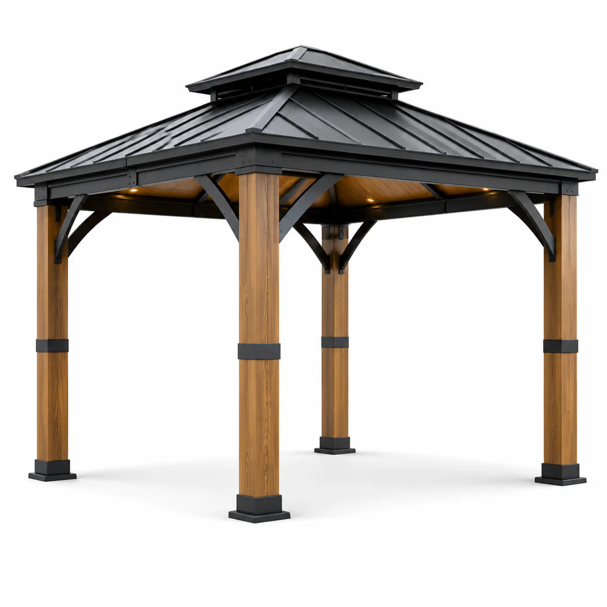 Pavillon en métal et bois avec toit en acier galvanisé 300x400 cm - 2026