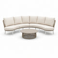 Ensemble de salon de jardin en aluminium et corde avec coussins en tissu polyester beige - 2026