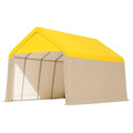 Abri voiture en PVC avec armature en acier jaune et beige - 2026