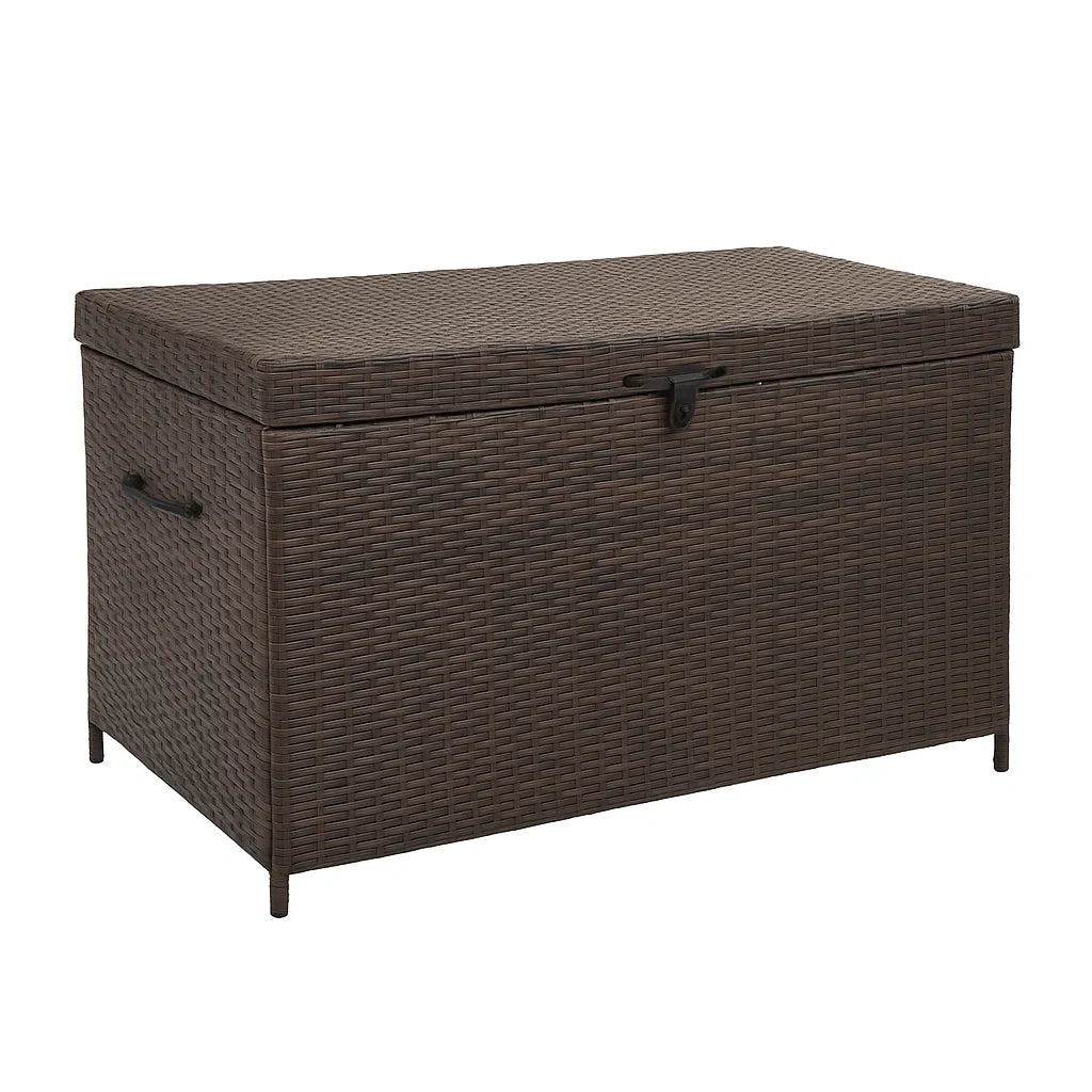 Coffre de rangement en Résine Tressée Brun Foncé 120x60x50 cm - 2026