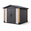 Abri de jardin en résine composite gris bois 200x130x215 cm - 2026