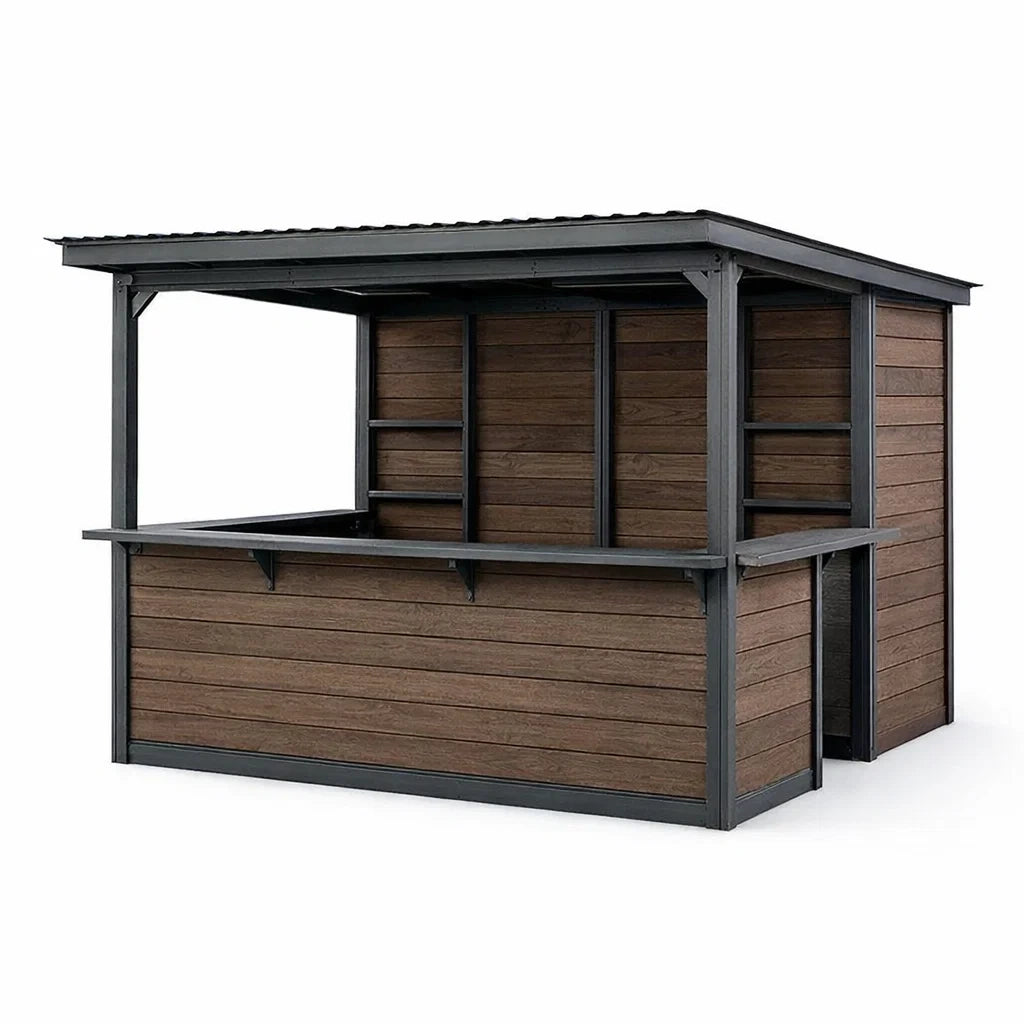Kiosque bar de jardin en bois et métal - 2026