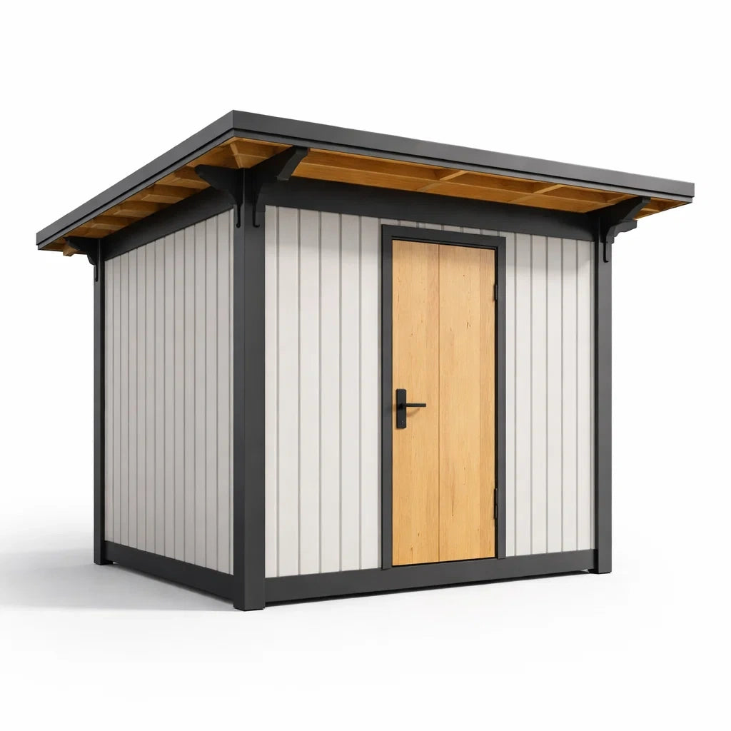 Abri de jardin en métal acier et bois gris et bois - 2026