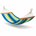 Hamac en coton à rayures bleu et vert - 2026