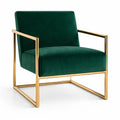 Fauteuil velours avec structure en métal doré - 2026