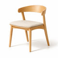 Chaises de salle à manger en bois massif avec assise en tissu beige - 2026