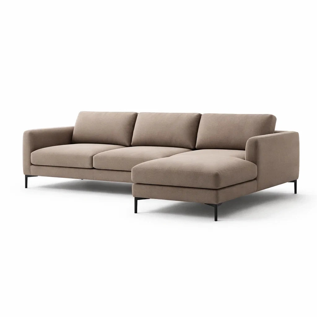 Canapé d’angle en tissu avec cadre en métal marron - 2026