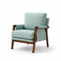 Fauteuil bois et tissu polyester vert menthe - 2026