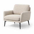 Fauteuil en tissu beige avec pieds métalliques - 2026