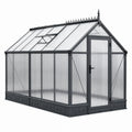 Serre de jardin en aluminium anthracite et polycarbonate translucide, 310 × 250 × 250 cm, avec porte et lucarne - 2026