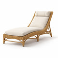 Chaise longue en rotin avec coussins en polyester blanc - 2026