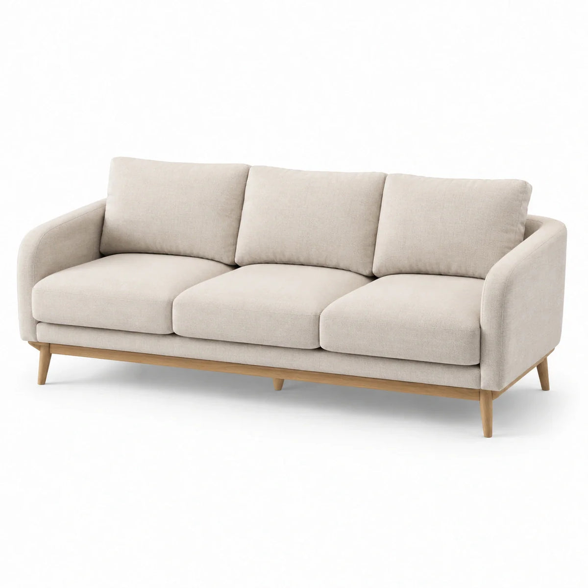 Canapé 3 places en tissu polyester et bois - 2026