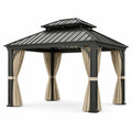 Pavillon en acier avec rideaux en polyester 400x300x300 cm - 2026
