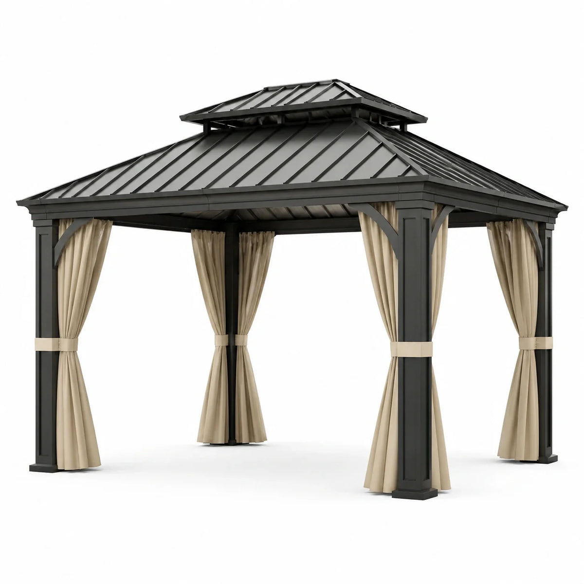 Pavillon en acier avec rideaux en polyester 400x300x300 cm - 2026