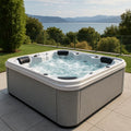 Jacuzzi Extérieur Carré 6 Places en Acrylique Blanc et Gris - 2026