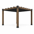 Pergola en bois et métal marron/noir 3m x 3m - 2026