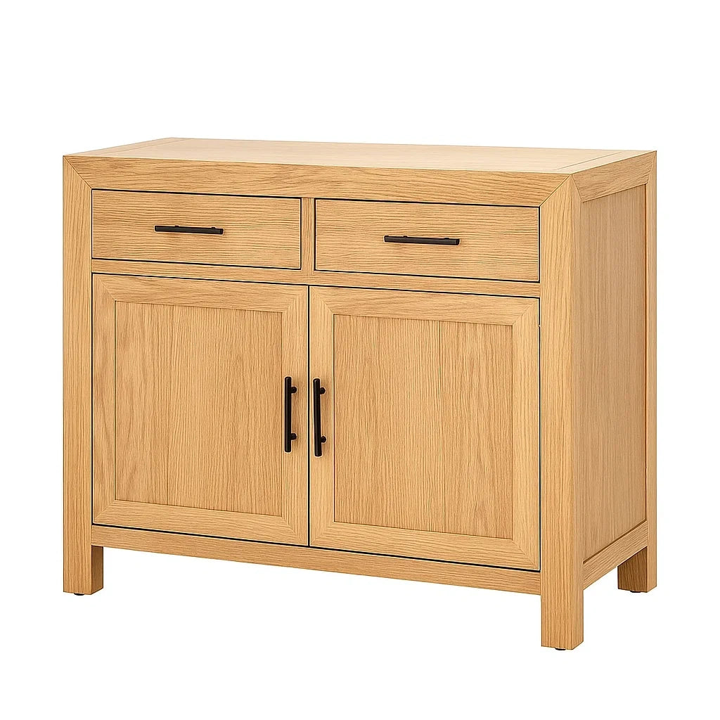Buffet en bois mdf chêne avec tiroirs et portes 90x40x85 cm - 2026