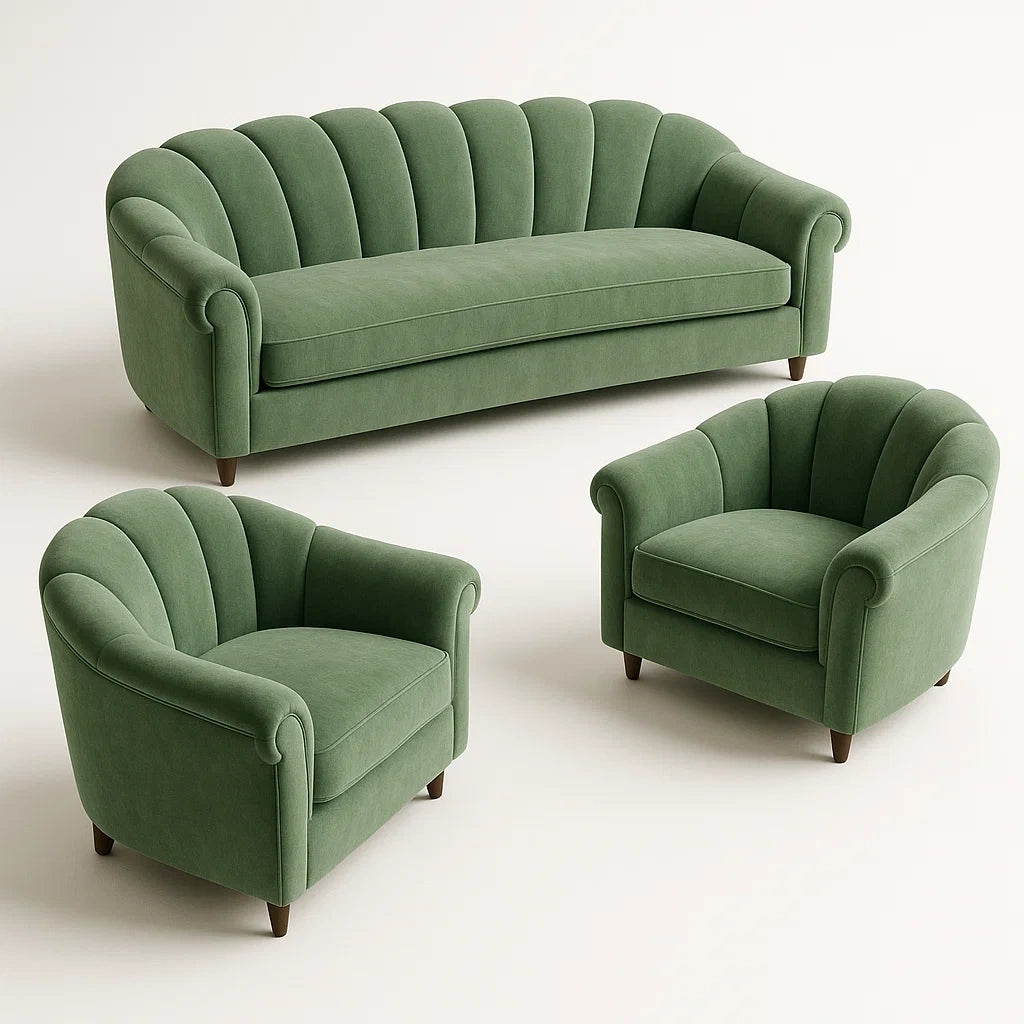 Ensemble de Salon en Tissu Vert - 2026