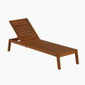 Chaise longue de jardin extérieure réglable bois acacia marron - 2026