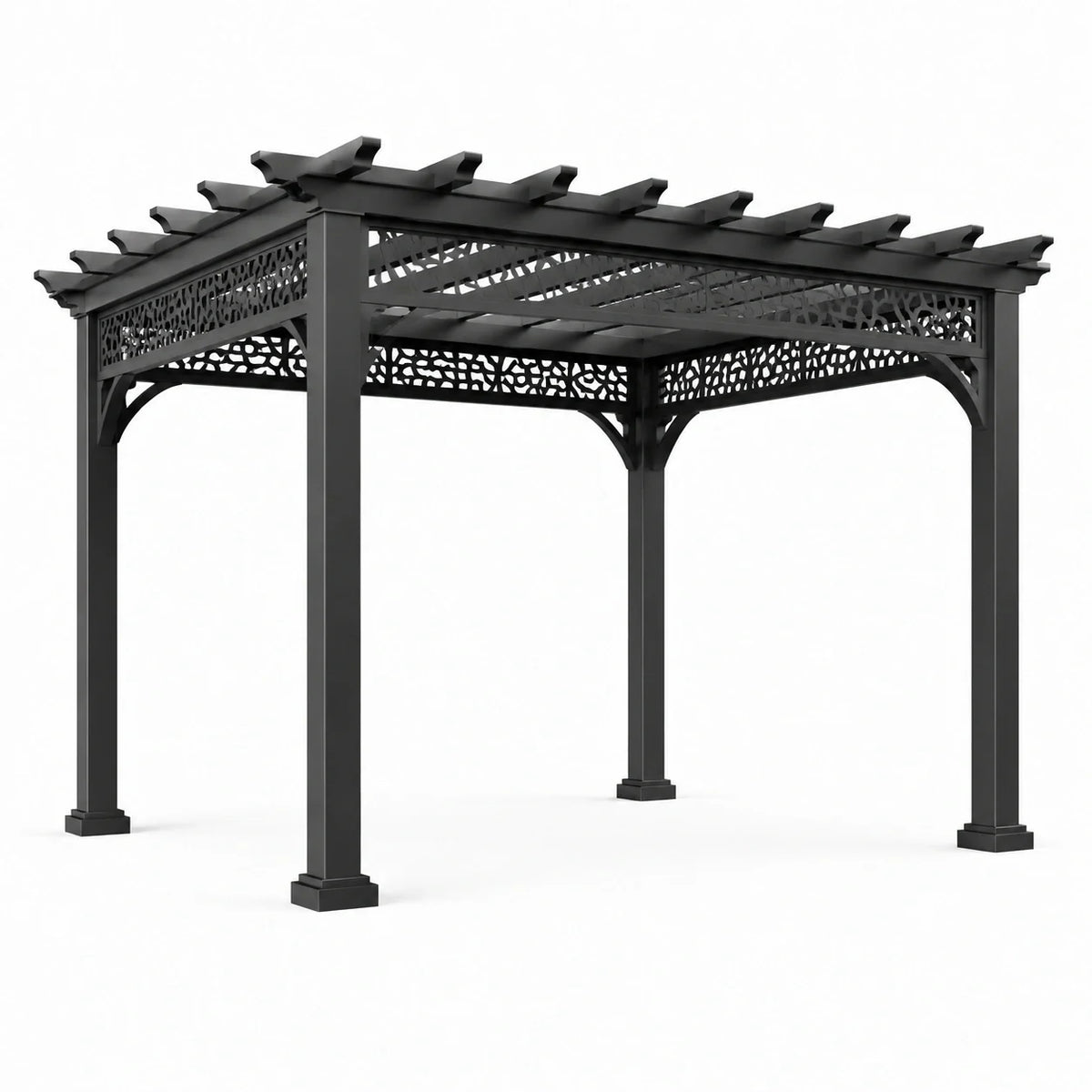 Pergola en métal aluminium noir 300x300x250 cm - 2026