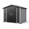 Abri de jardin en métal avec double porte gris noir 210 x 194 x 210 cm - 2026