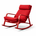 Fauteuil à bascule d’intérieur avec structure métallique et tissu rouge - 2026