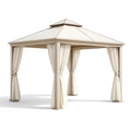 Pavillon en aluminium avec rideaux beige - 2026