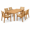 Ensemble de table et chaises d'extérieur en bois et rotin - 2026