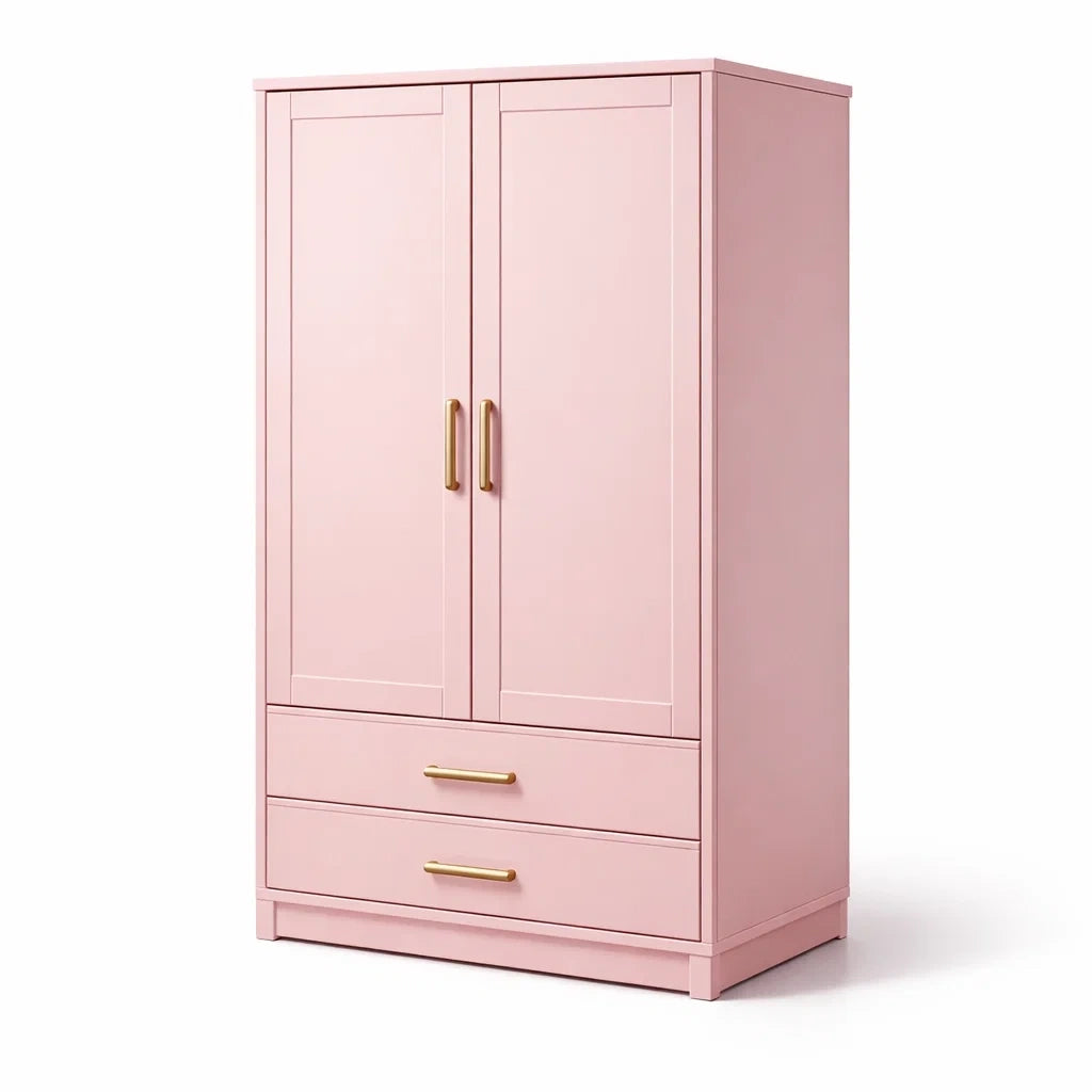 Armoire en bois rose avec portes et tiroirs - 2026
