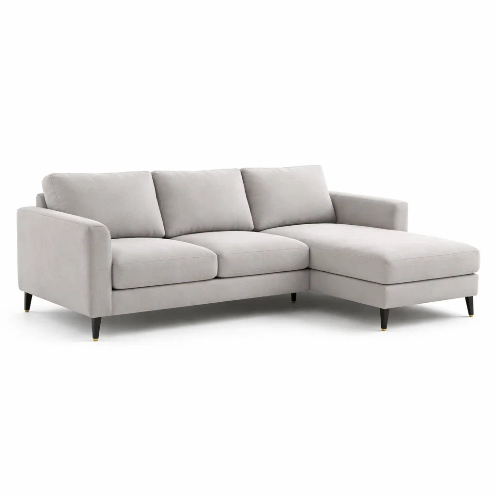 Canapé d’Angle en Tissu Gris - 2026