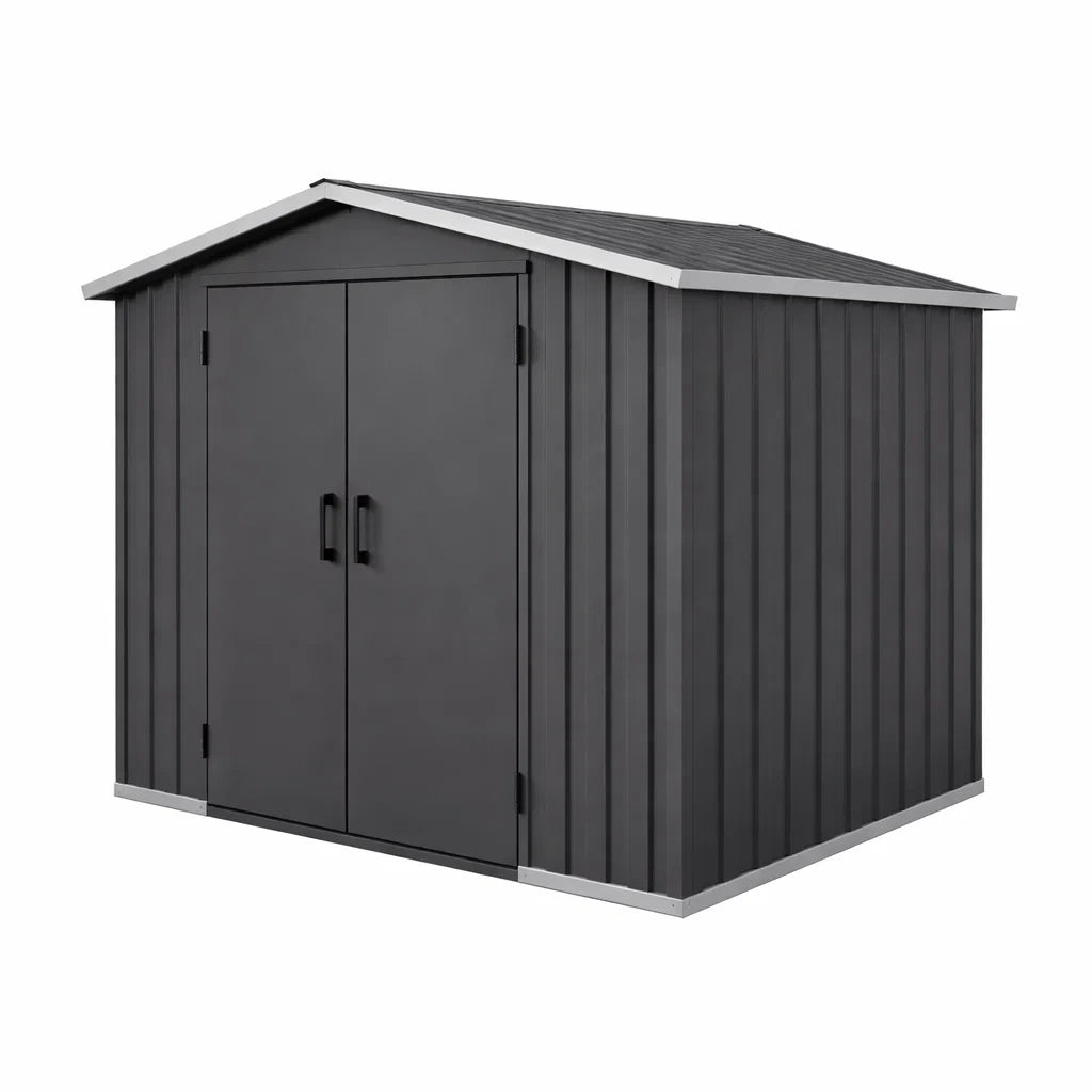 Abri de jardin en métal gris - 2026