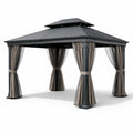 Pavillon de jardin en métal noir et beige - 2026