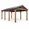 Abri de voiture en bois et métal marron gris - 2026