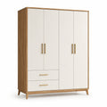 Armoire en bois avec portes et tiroirs crème - 2026
