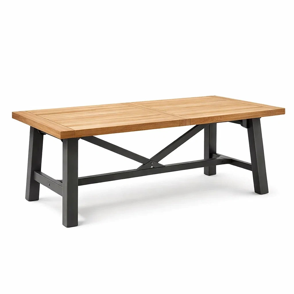 Table rectangulaire de jardin en bois et métal 200 cm - 2026